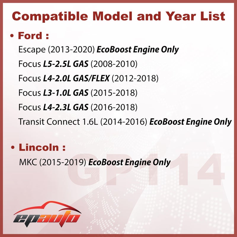 EPAuto GP114 (CA11114) Engine Air Filter Replacement for Ford Escape 1.5L/1.6L/2.0L (2012-2020), Focus Gas (2012-2018), Transit Connect 1.6L (2014-2016), Lincoln MKC (2015-2019) - Fits EcoBoost Engine - Image 2